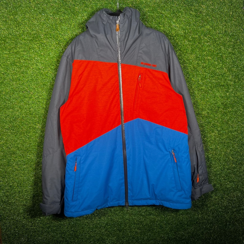 Millennium Three M3 Snowboard Jacket Mens‎ Large Grey Orange Blue Colorblock